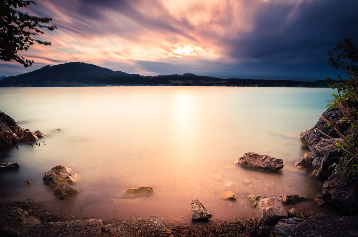 Sonnenuntergang am Attersee